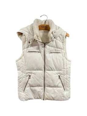 Calvin Klein Performance White Puffer Vest Medium Sherpa Hood